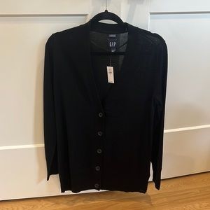 Gap merino wool light weight cardigan, black, size M